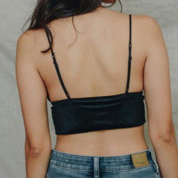 Velvet Cami Bralette Crop Top Brandy Melville - Picture 3 of 3
